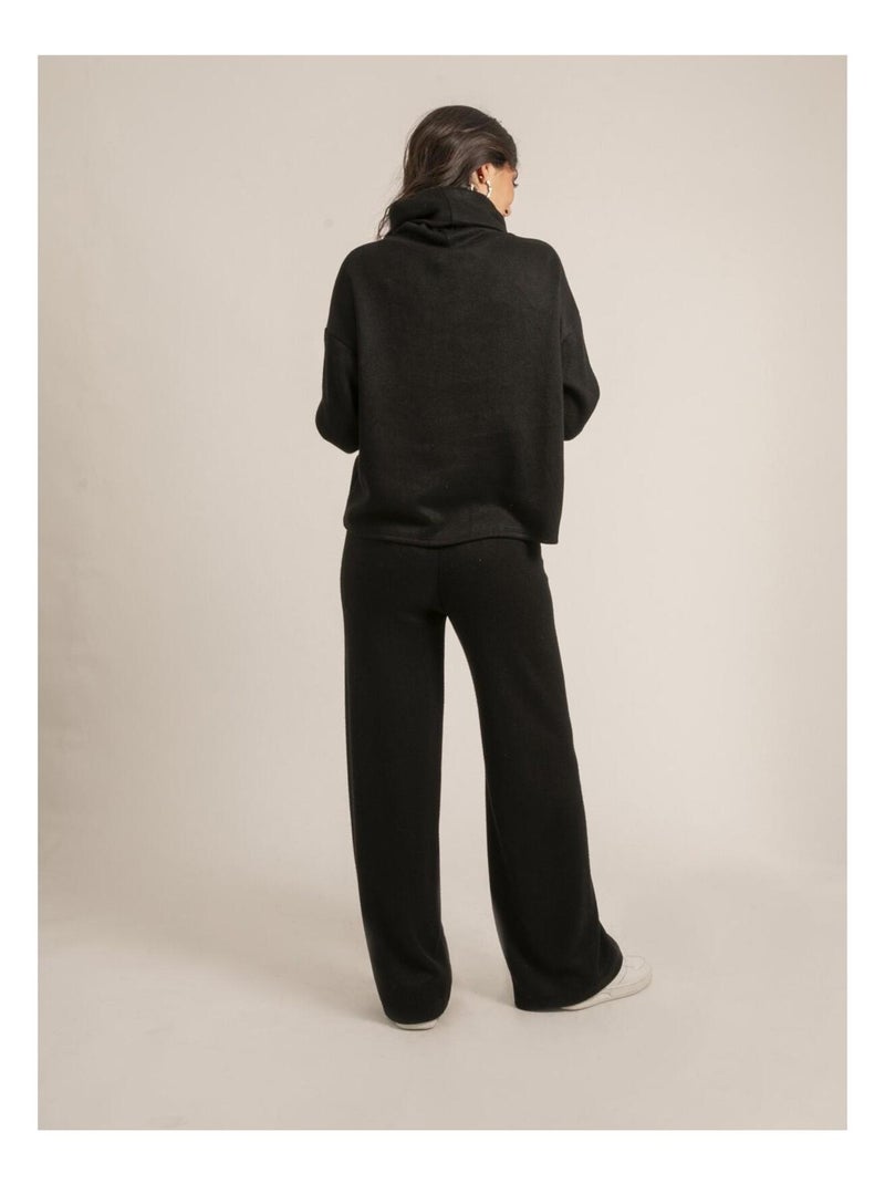 Conjunto de punto jersey + pantalón ELMERA Negro - Kiabi