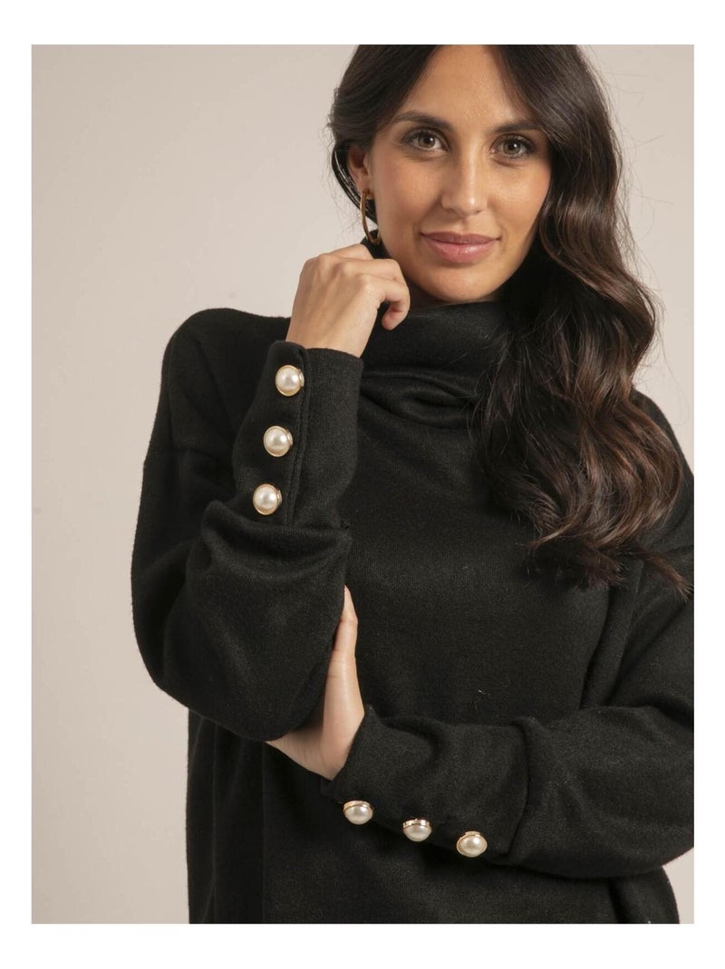 Conjunto de punto jersey + pantalón ELMERA Negro - Kiabi