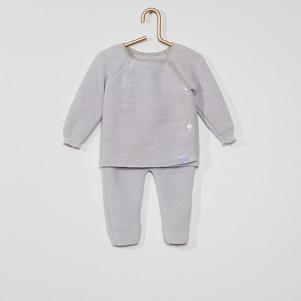 Conjunto De Punto La Manufacture De Layette Bebe Nino Gris Kiabi 00