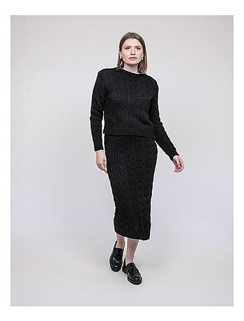 Conjunto de punto suéter + falda XALABA