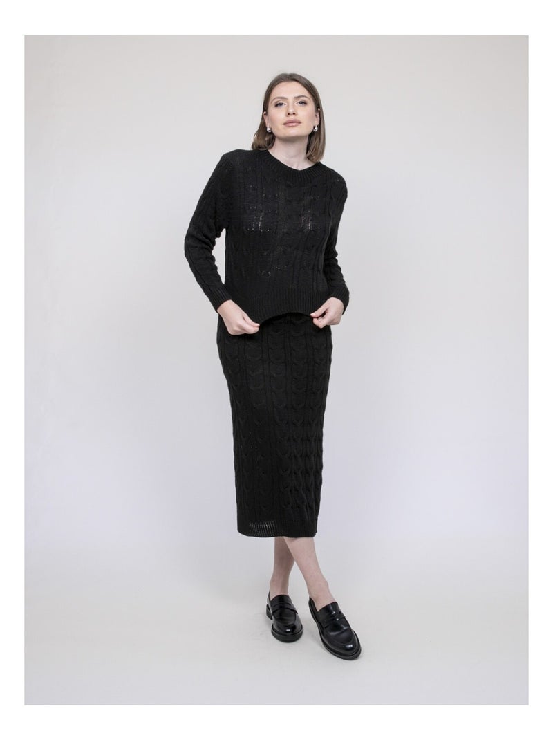 Conjunto de punto suéter + falda XALABA Negro - Kiabi