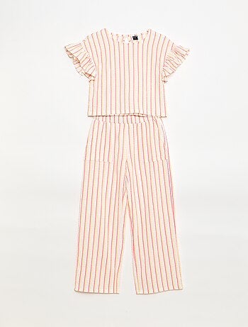 Conjunto de rayas camiseta + pantalón - 2 piezas