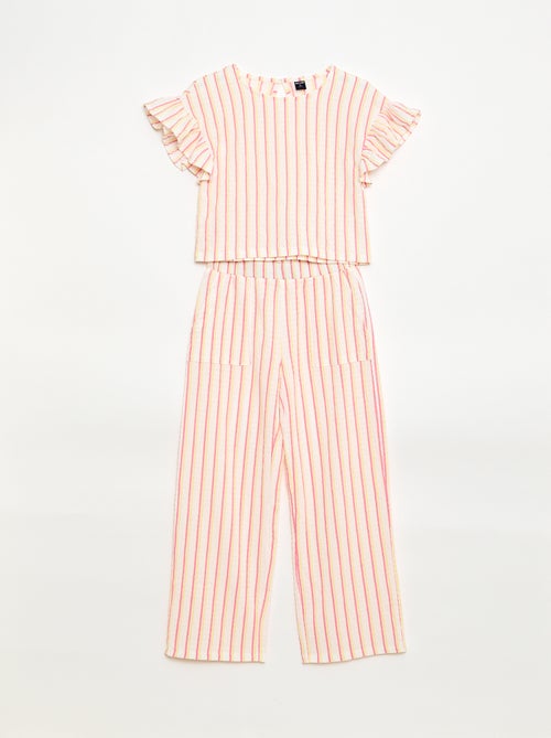 Conjunto de rayas camiseta + pantalón - 2 piezas - Kiabi