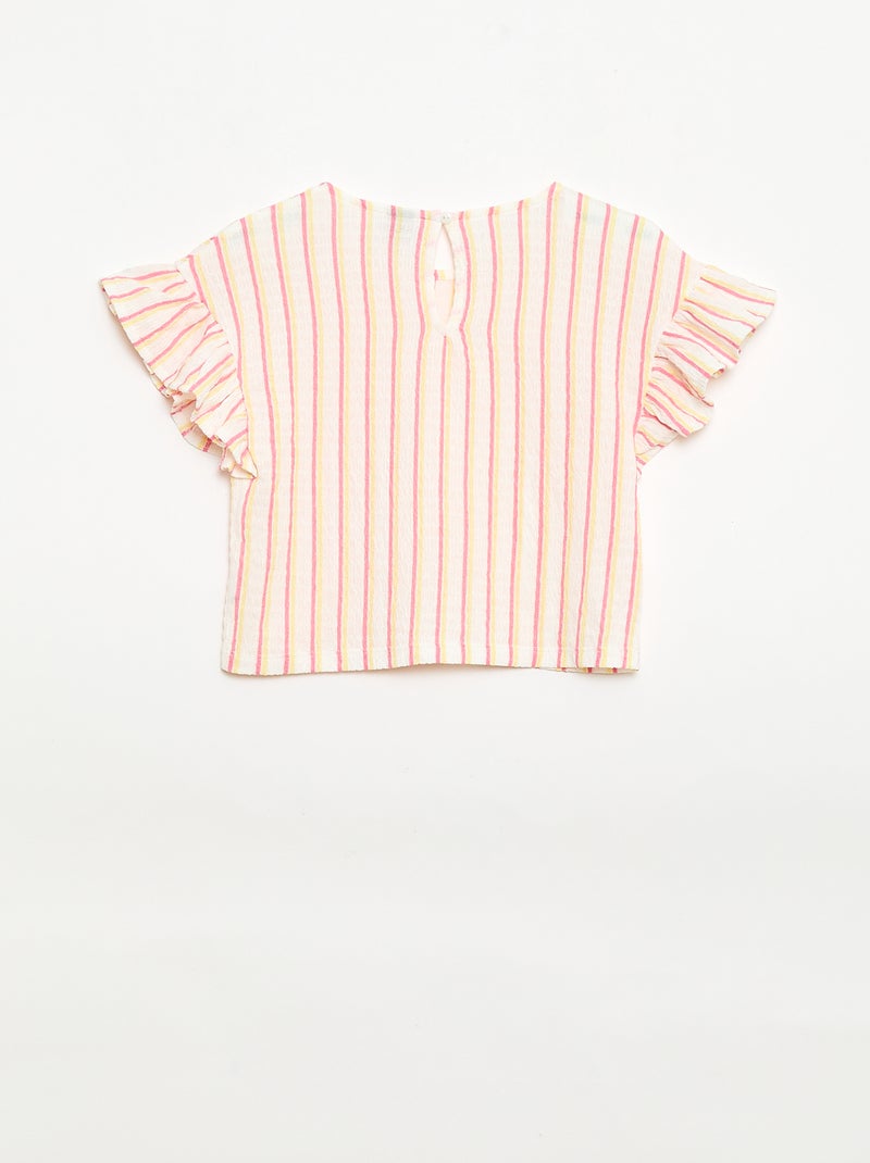 Conjunto de rayas camiseta + pantalón - 2 piezas Beige - Kiabi