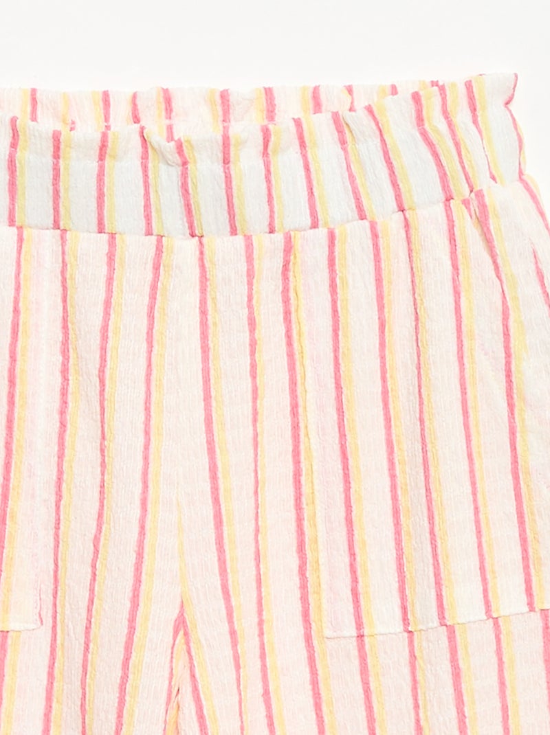 Conjunto de rayas camiseta + pantalón - 2 piezas Beige - Kiabi