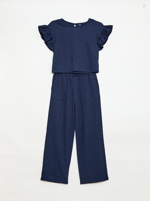 Conjunto de rayas camiseta + pantalón - 2 piezas - Kiabi Conjunto de rayas camiseta + pantalón - 2 piezas - Kiabi