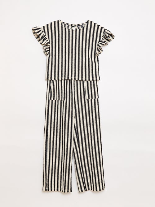 Conjunto de rayas camiseta + pantalón - 2 piezas - Kiabi