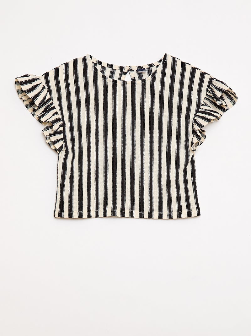 Conjunto de rayas camiseta + pantalón - 2 piezas Negro - Kiabi