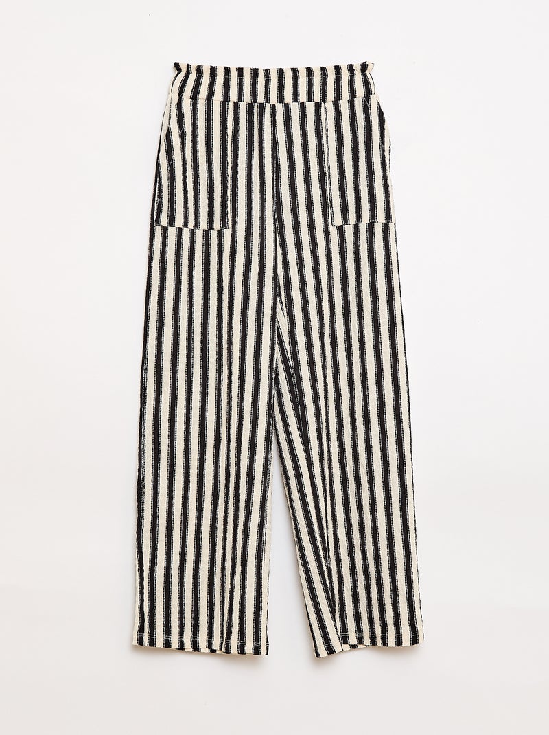 Conjunto de rayas camiseta + pantalón - 2 piezas Negro - Kiabi