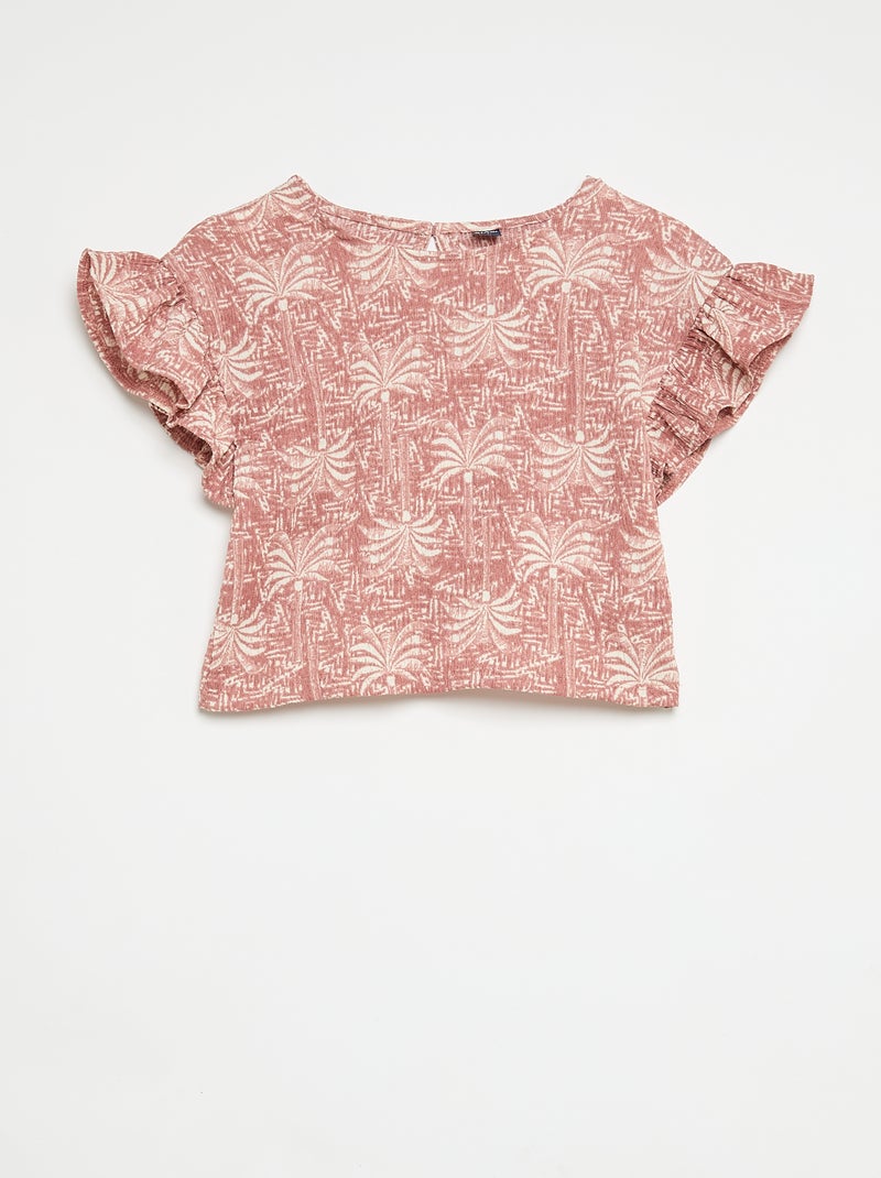 Conjunto de rayas camiseta + pantalón - 2 piezas Rosa - Kiabi