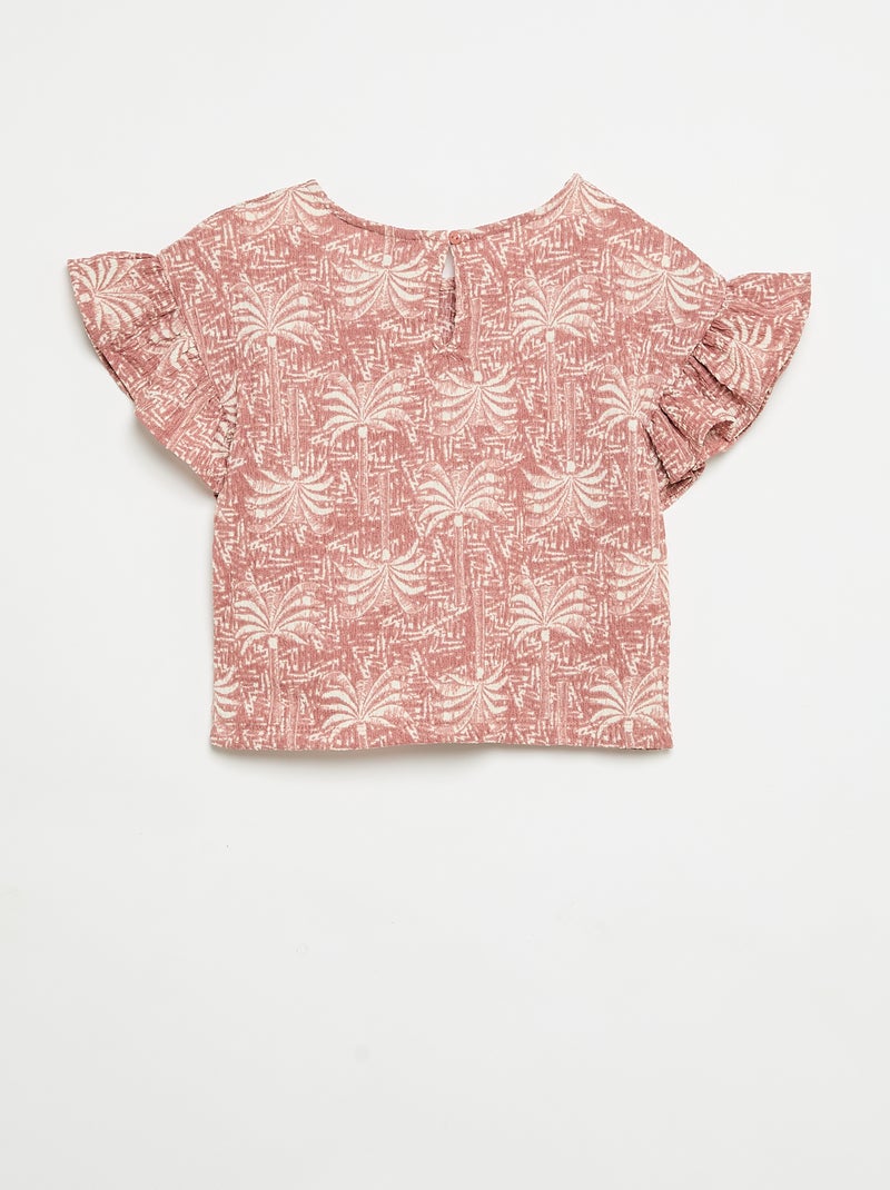 Conjunto de rayas camiseta + pantalón - 2 piezas Rosa - Kiabi