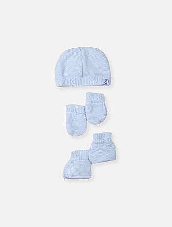 Conjunto de recién nacido gorro, manoplas y patucos