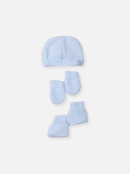 Conjunto de recién nacido gorro, manoplas y patucos - Kiabi Conjunto de recién nacido gorro, manoplas y patucos - Kiabi