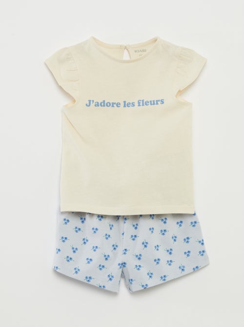 Conjunto de short + camiseta con volantes - 2 piezas - Kiabi