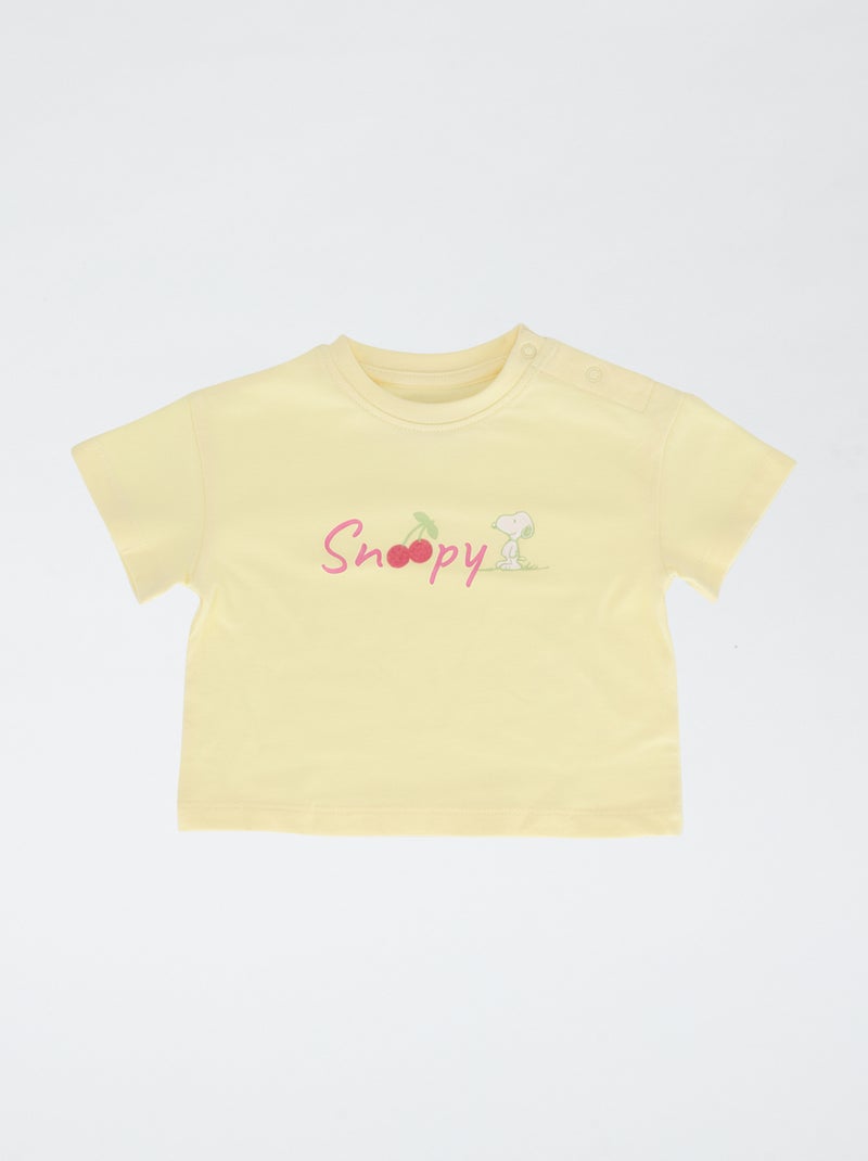 Conjunto de short + camiseta 'Snoopy' Amarillo - Kiabi
