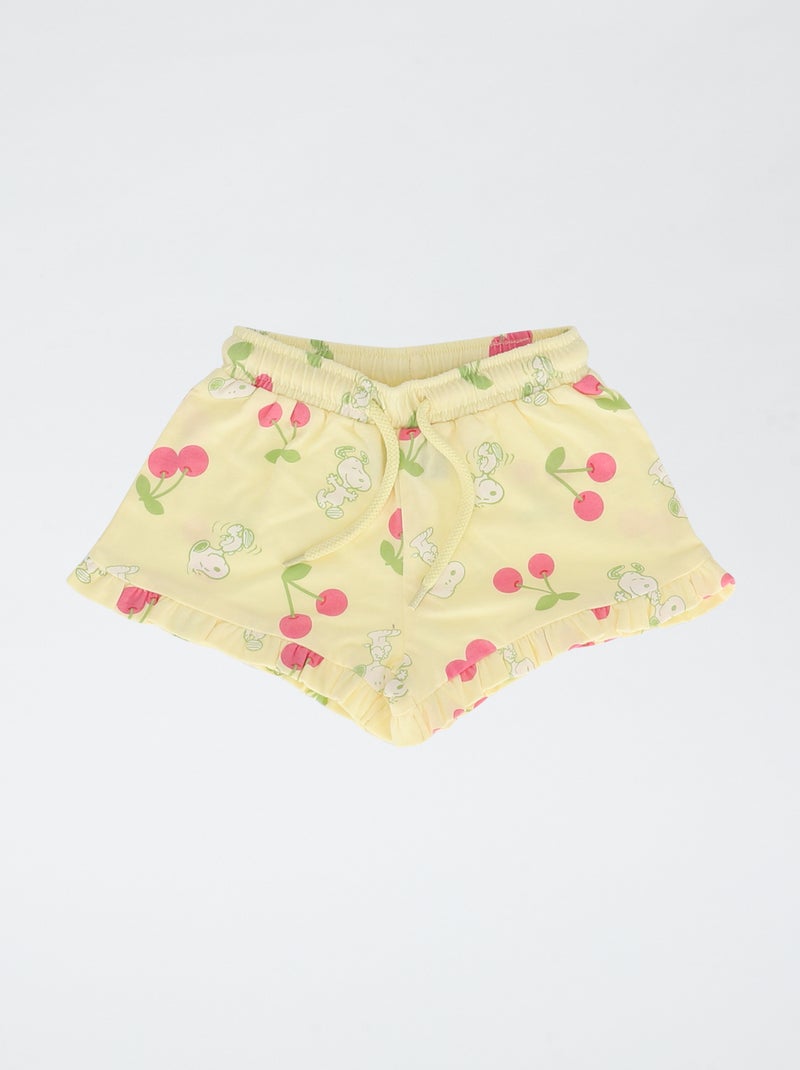 Conjunto de short + camiseta 'Snoopy' Amarillo - Kiabi