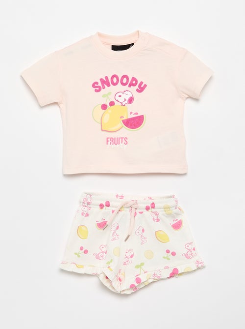 Conjunto de short + camiseta 'Snoopy' - Kiabi