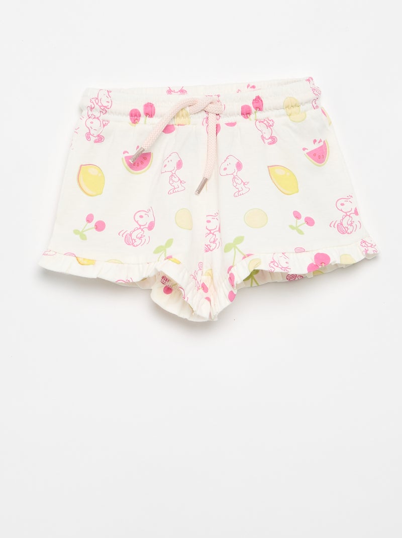 Conjunto de short + camiseta 'Snoopy' Rosa - Kiabi