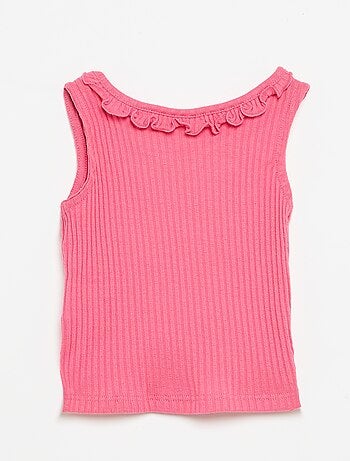 Conjunto de short y camiseta sin mangas de punto calado