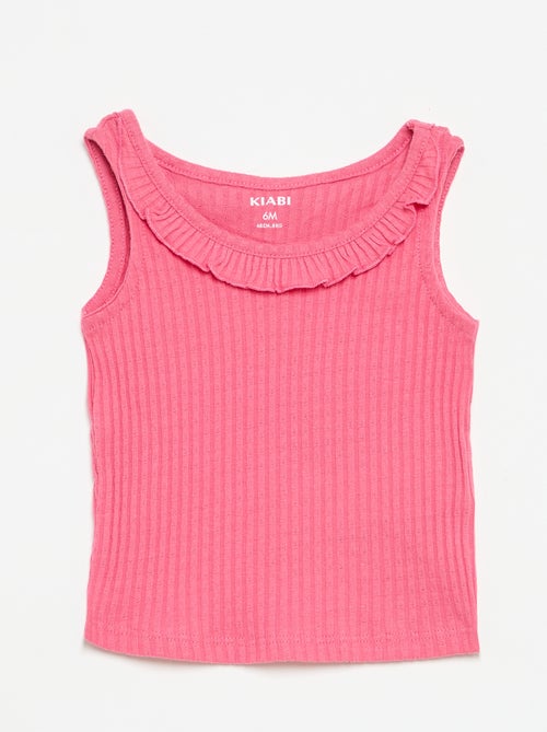 Conjunto de short y camiseta de tirantes de punto calado - Kiabi