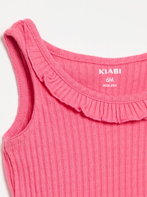 Conjunto de short y camiseta de tirantes de punto calado - Kiabi