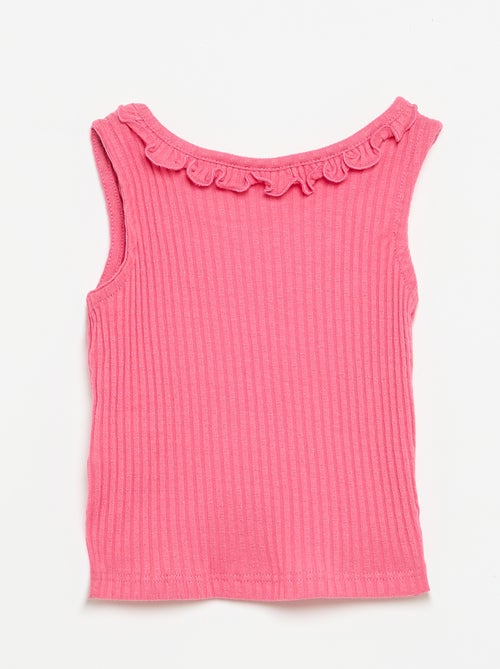 Conjunto de short y camiseta de tirantes de punto calado - Kiabi