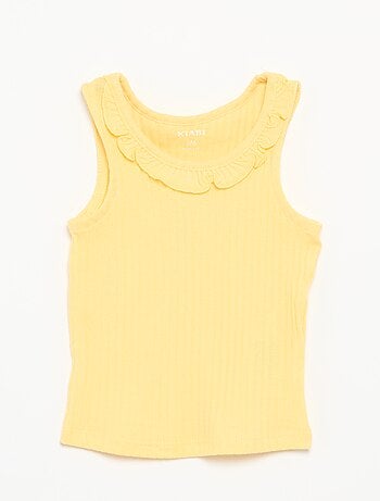 Conjunto de short y camiseta sin mangas de punto calado