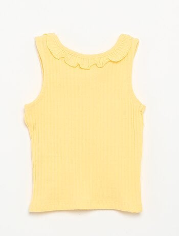 Conjunto de short y camiseta sin mangas de punto calado