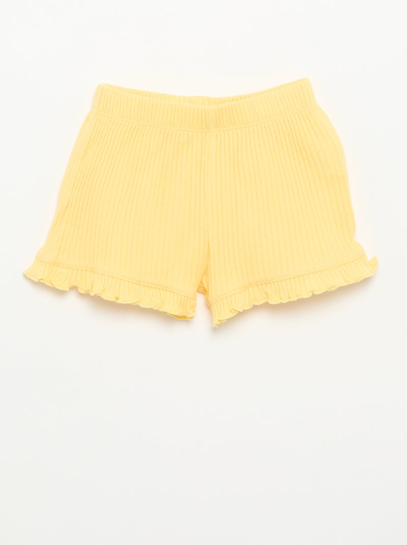 Conjunto de short y camiseta sin mangas de punto calado Amarillo - Kiabi
