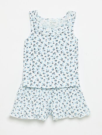 Conjunto de short y camiseta sin mangas de punto calado