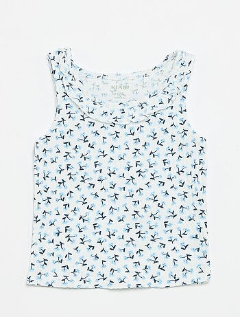 Conjunto de short y camiseta sin mangas de punto calado