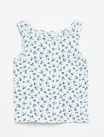 Conjunto de short y camiseta sin mangas de punto calado