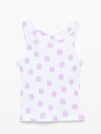 Conjunto de short y camiseta sin mangas de punto calado