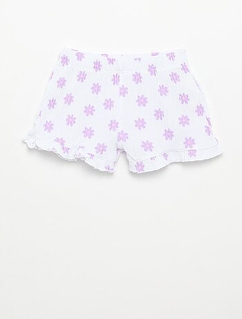 Conjunto de short y camiseta sin mangas de punto calado