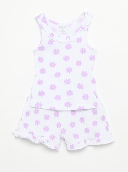 Conjunto de short y camiseta sin mangas de punto calado - Kiabi