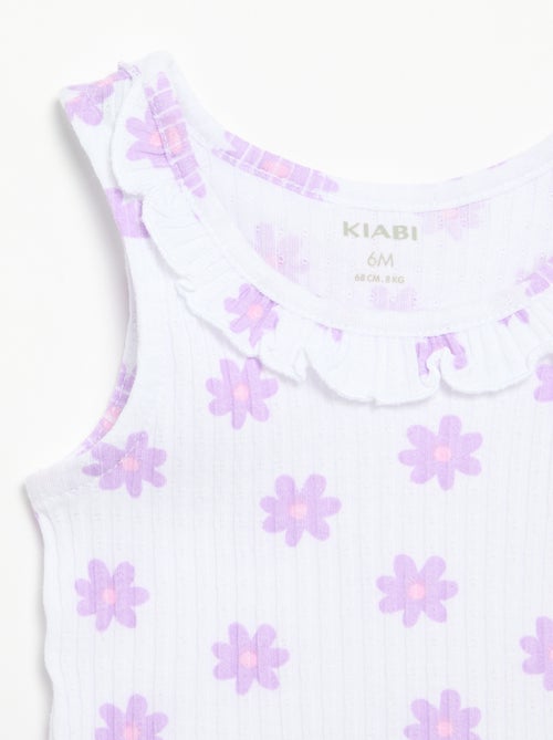 Conjunto de short y camiseta sin mangas de punto calado - Kiabi