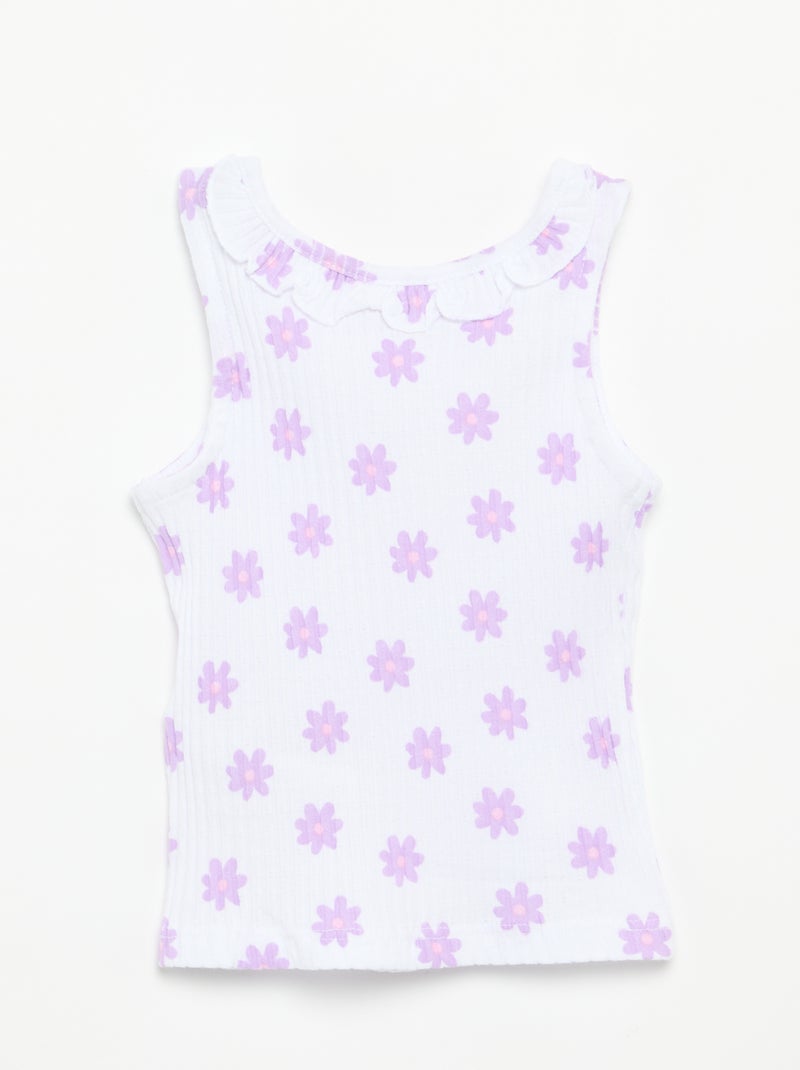 Conjunto de short y camiseta sin mangas de punto calado Blanco - Kiabi
