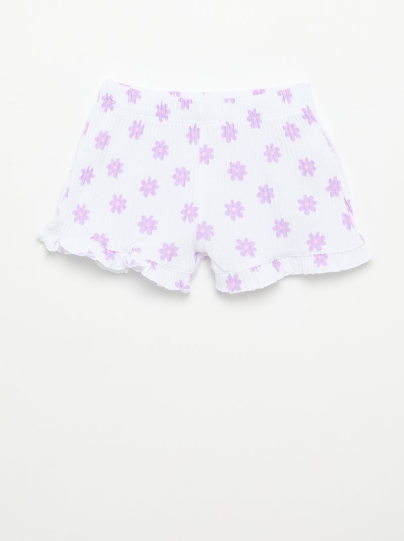 Conjunto de short y camiseta sin mangas de punto calado Blanco - Kiabi