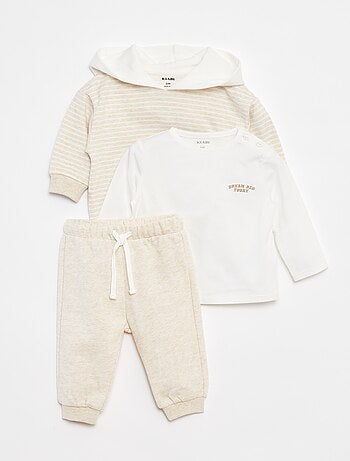 Conjunto de sudadera + camiseta + pantalón de chándal - 3 piezas