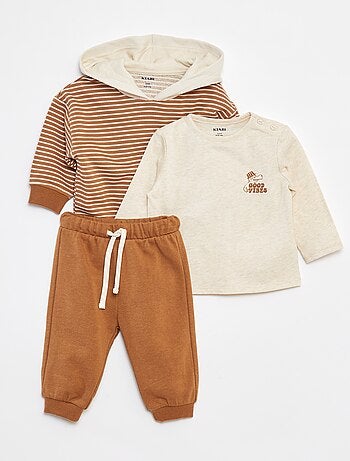 Conjunto de sudadera + camiseta + pantalón de chándal - 3 piezas