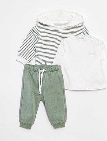 Conjunto de sudadera + camiseta + pantalón de chándal - 3 piezas