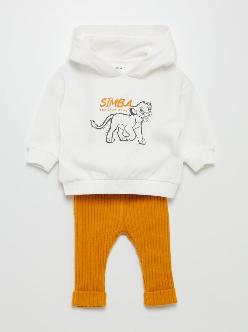 Conjunto de sudadera con capucha + legging 'Simba' - 2 piezas BLANCO - Kiabi