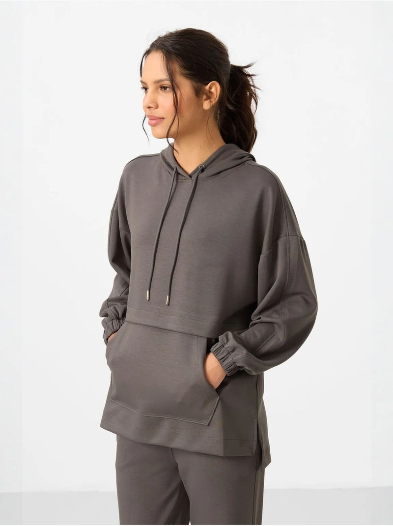 Conjunto de sudadera con capucha oversize y pantalón de pernera ancha tommy Gris negro - Kiabi