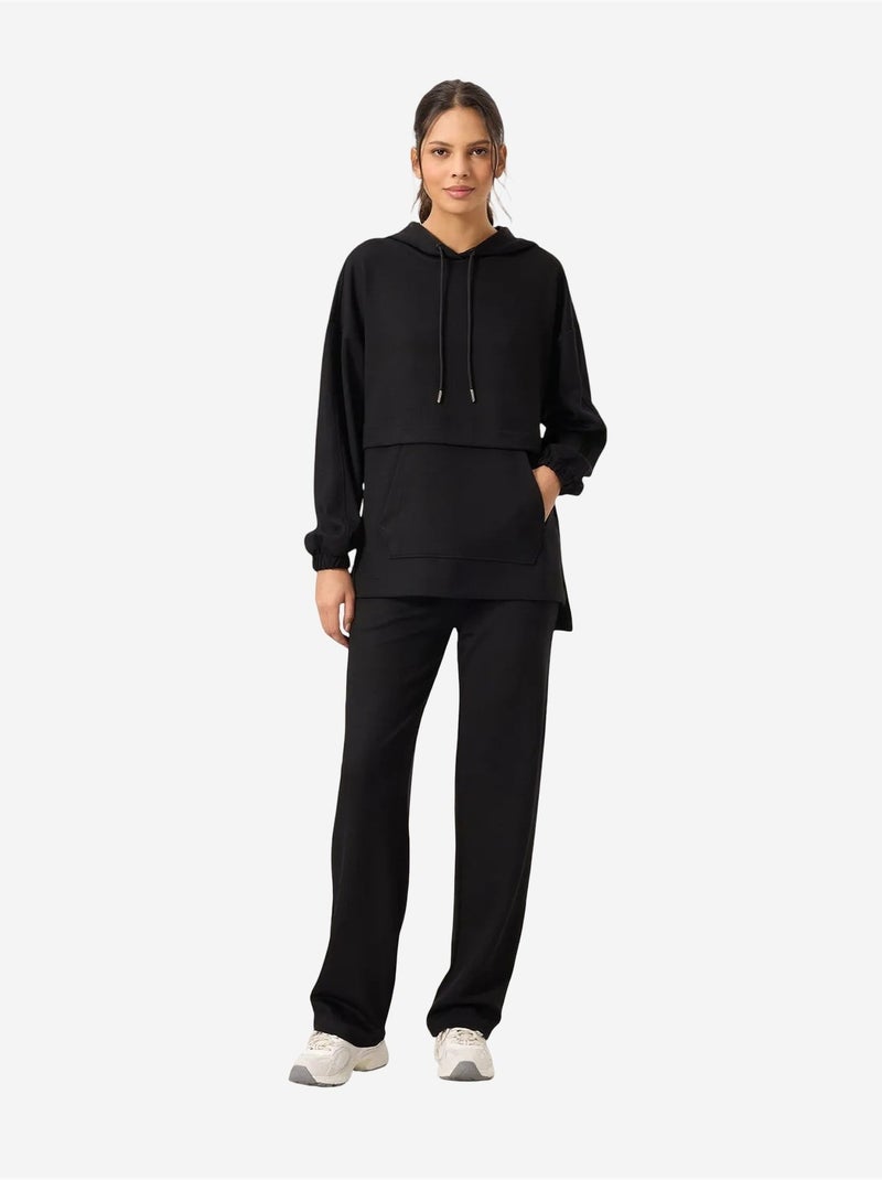 Conjunto de sudadera con capucha oversize y pantalón de pernera ancha tommy Negro - Kiabi