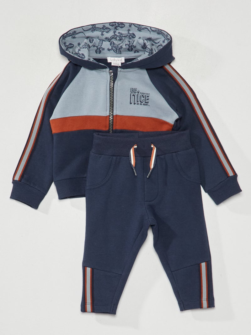 Conjunto de sudadera con capucha + pantalón de jogging - 2 piezas AZUL - Kiabi