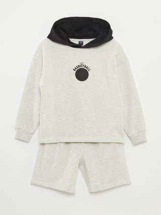 Conjunto de sudadera con capucha + short de chándal ligero - 2 piezas