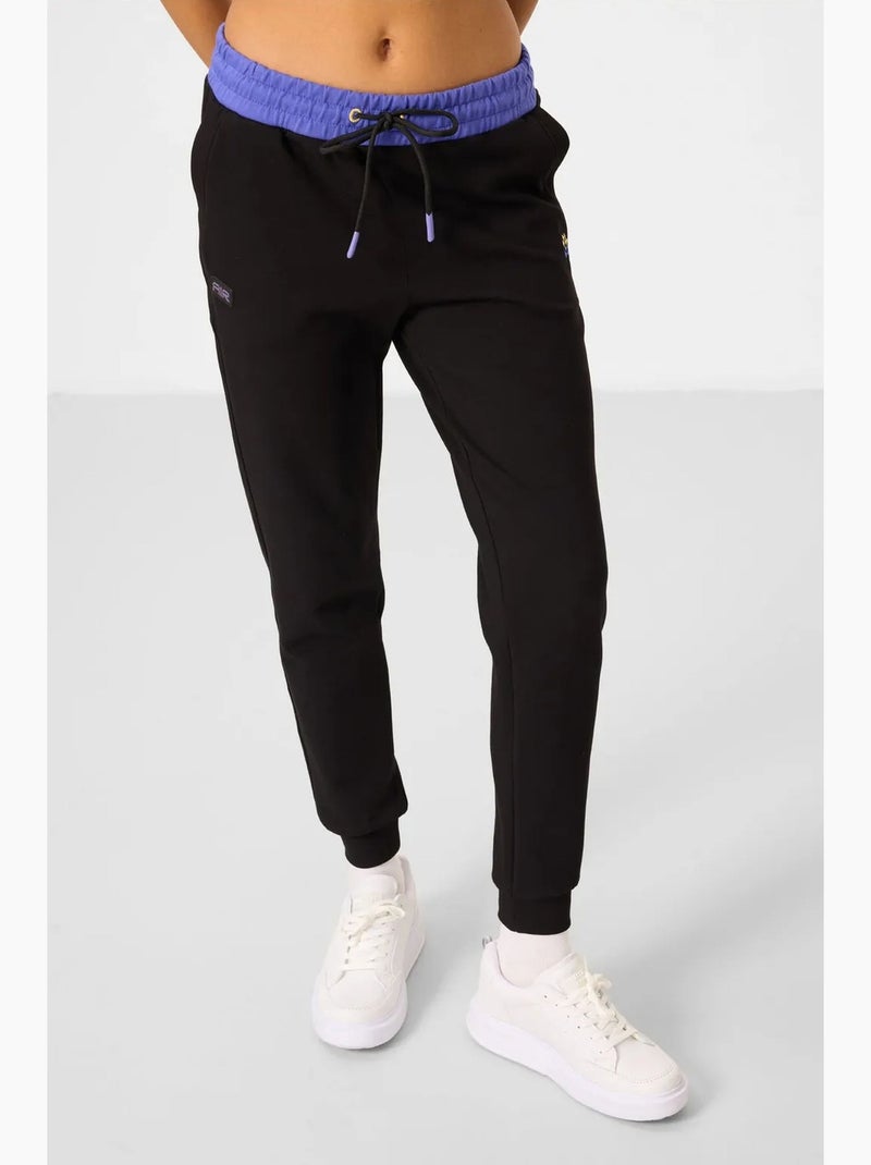 Conjunto de sudadera con capucha y pantalón color block tommy Negro Violeta - Kiabi