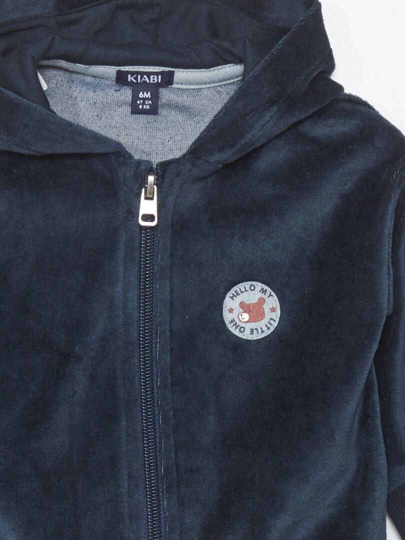 Conjunto de sudadera con cremallera + pantalón  - 2 piezas AZUL - Kiabi