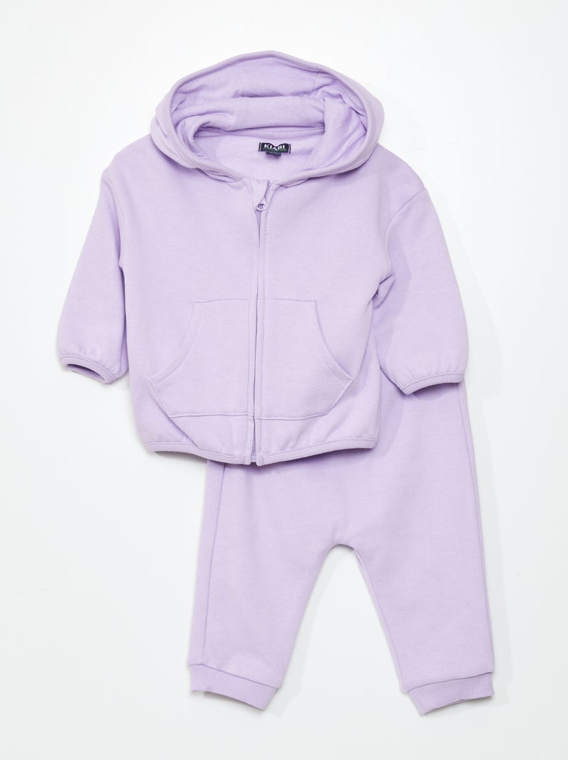 Conjunto de sudadera con cremallera + pantalón de jogging - 2 piezas PURPURA - Kiabi