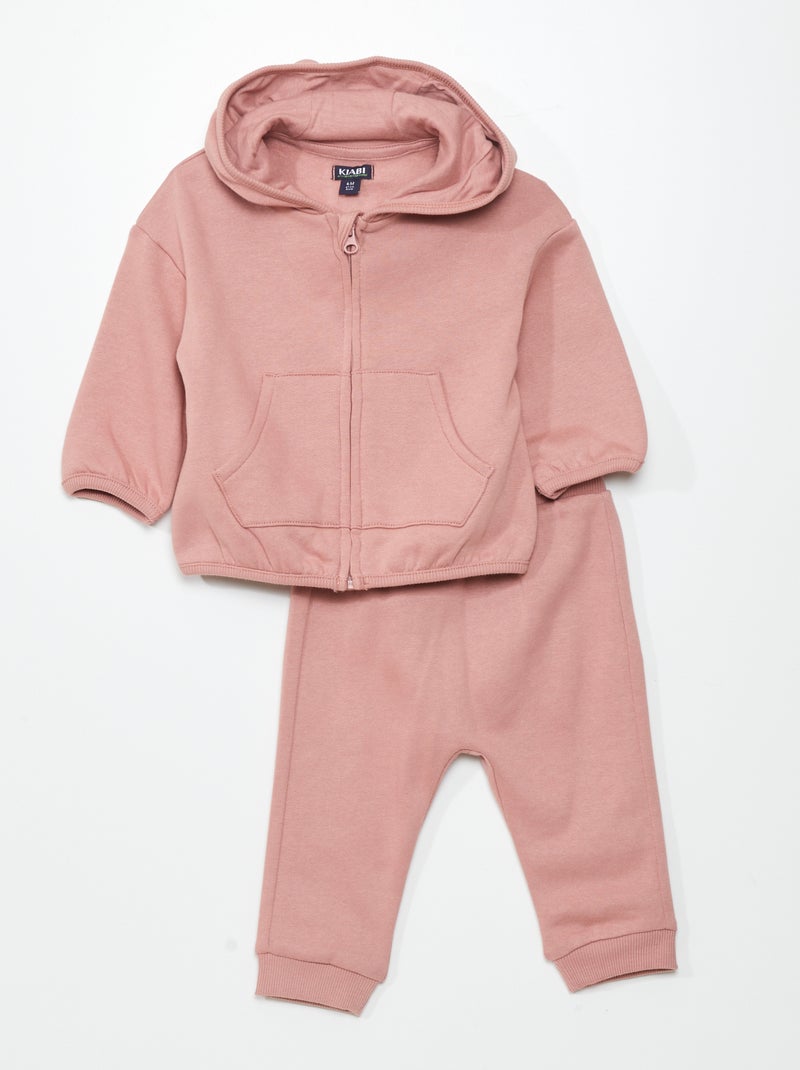Conjunto de sudadera con cremallera + pantalón de jogging - 2 piezas ROSA - Kiabi